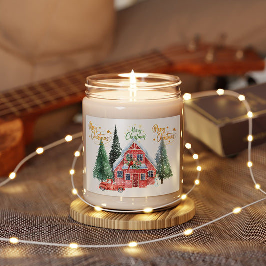 Merry Christmas Scented Soy Candle - 9oz Holiday Decor