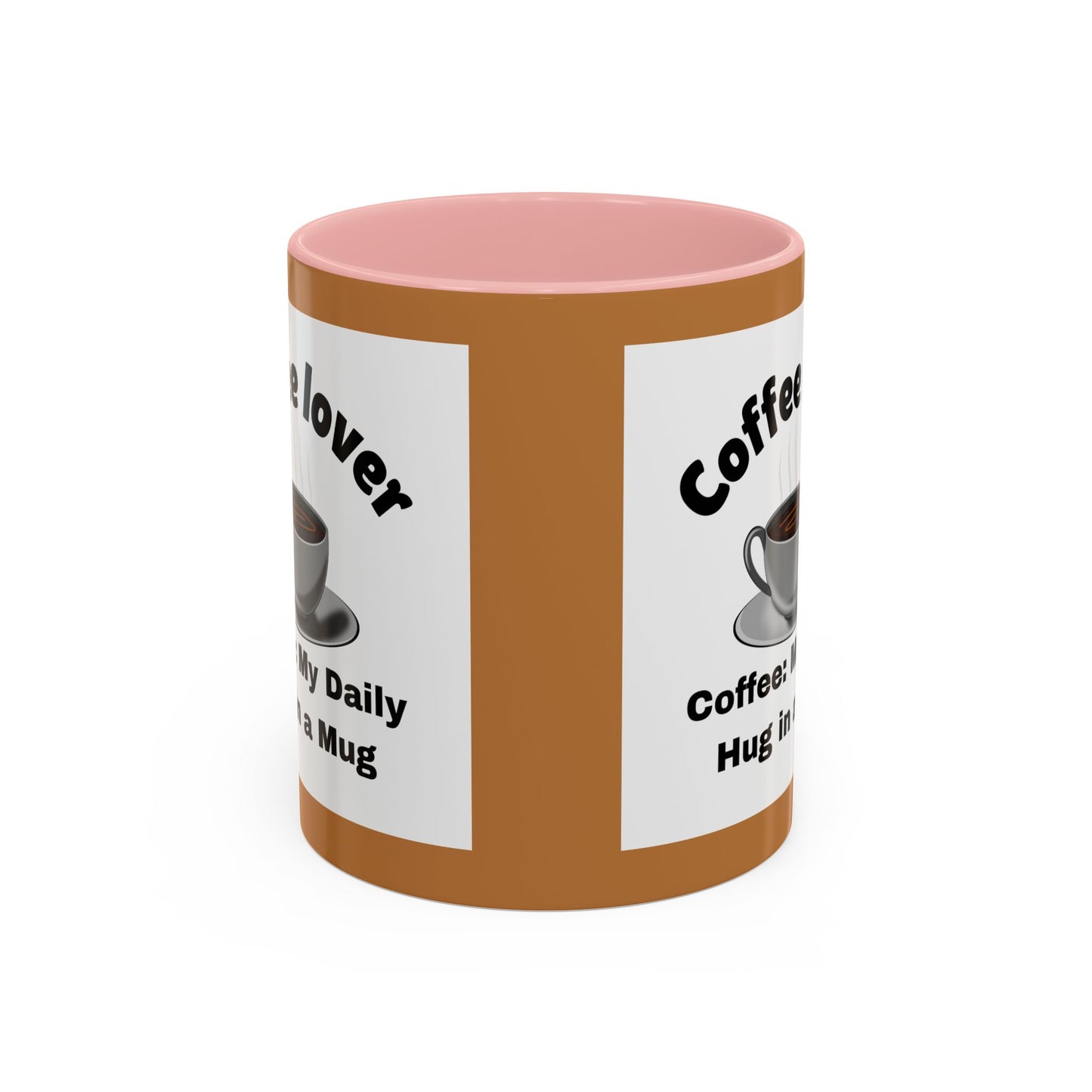 Coffee Lover Accent Mug - Daily Hug in a Mug for Coffee Enthusiasts