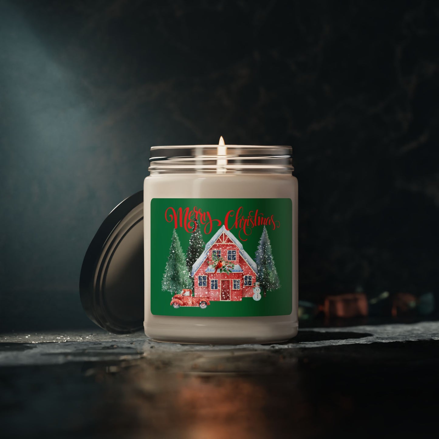 Bougie parfumée au soja « Joyeux Noël » - 9 oz Décoration de Noël