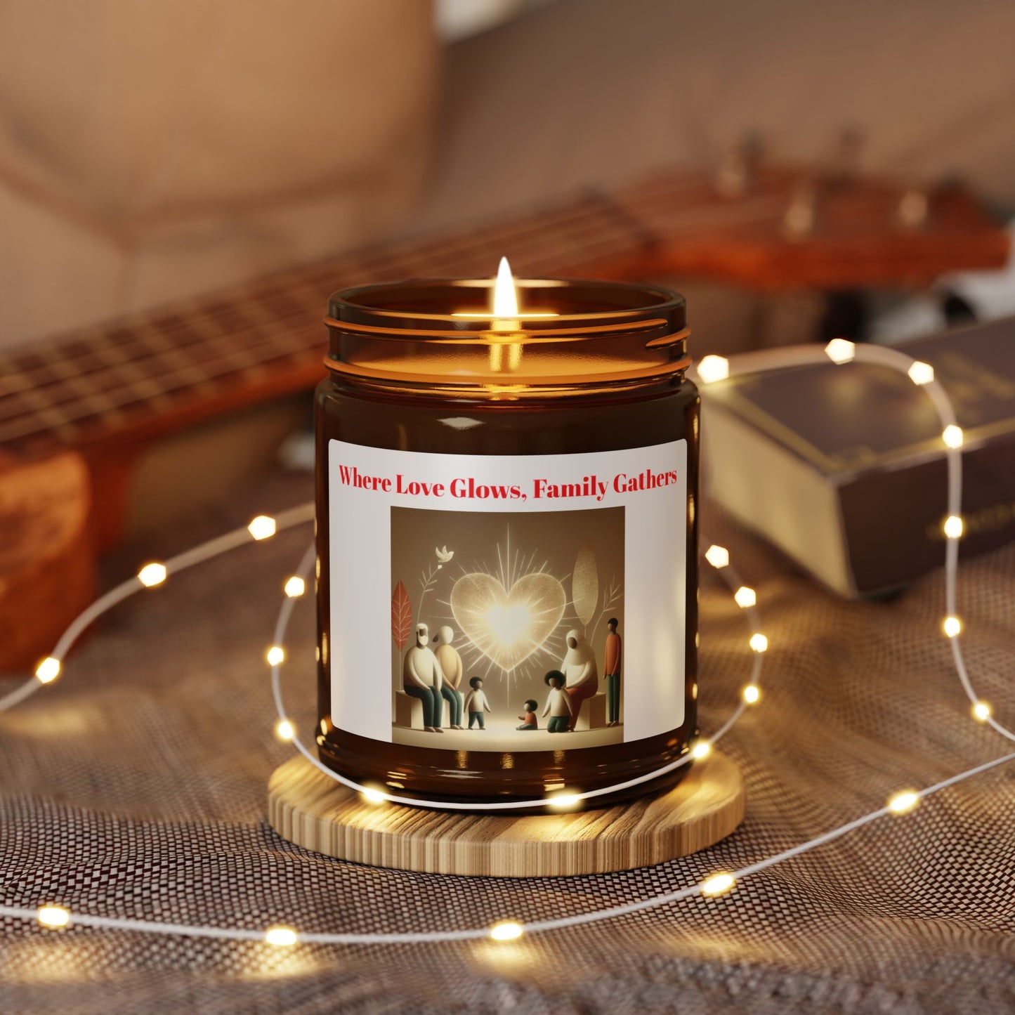 Heartwarming Scented Soy Candle - Amber Jar, Perfect for Cozy Nights & Gift Giving