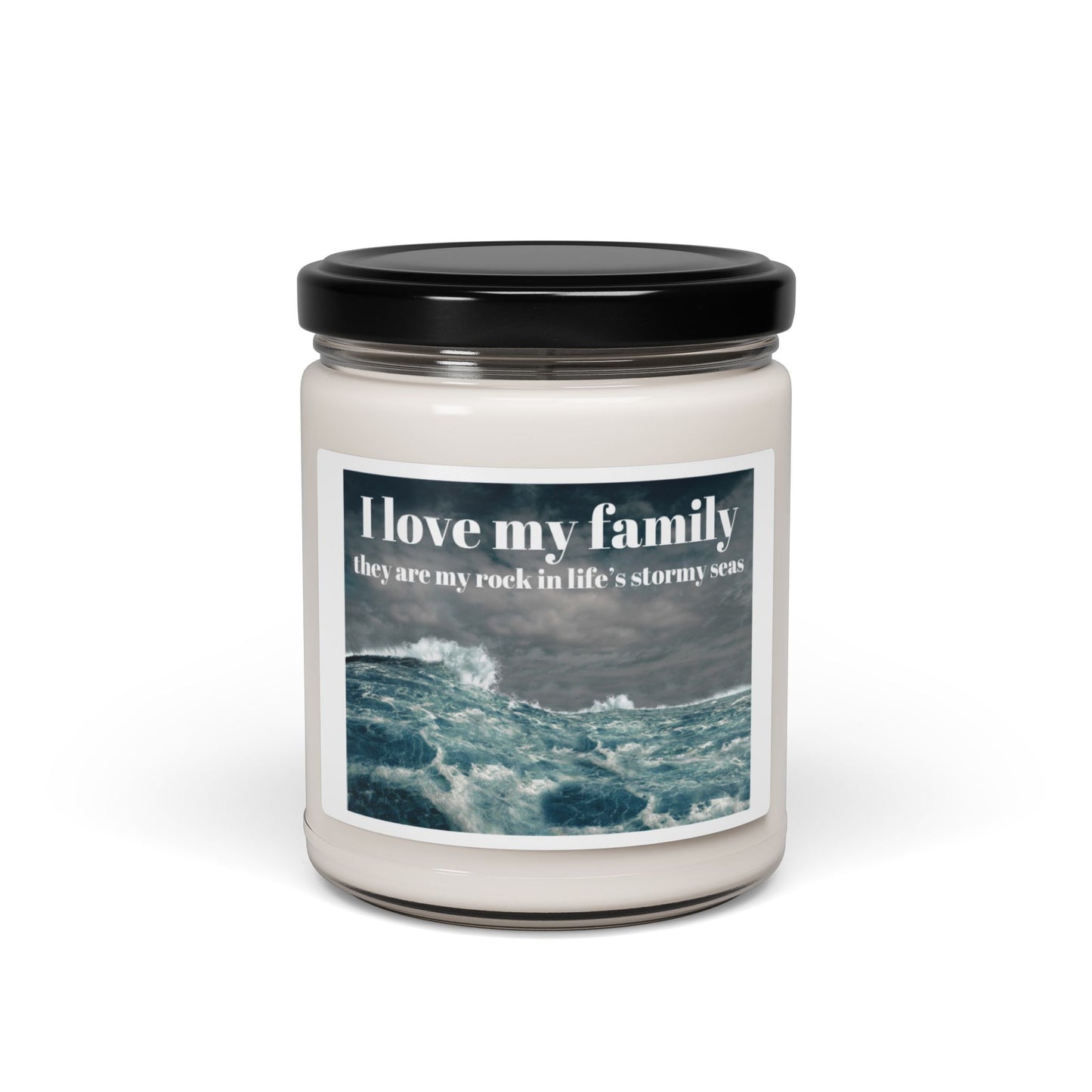 Bougie parfumée au soja – « J'aime ma famille » – 9 oz | Cadeau de décoration d'intérieur inspirant