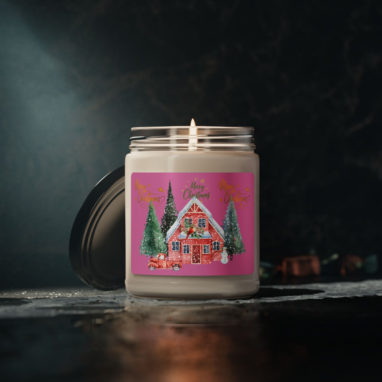 Bougie parfumée au soja « Joyeux Noël » - 9 oz Décoration de Noël