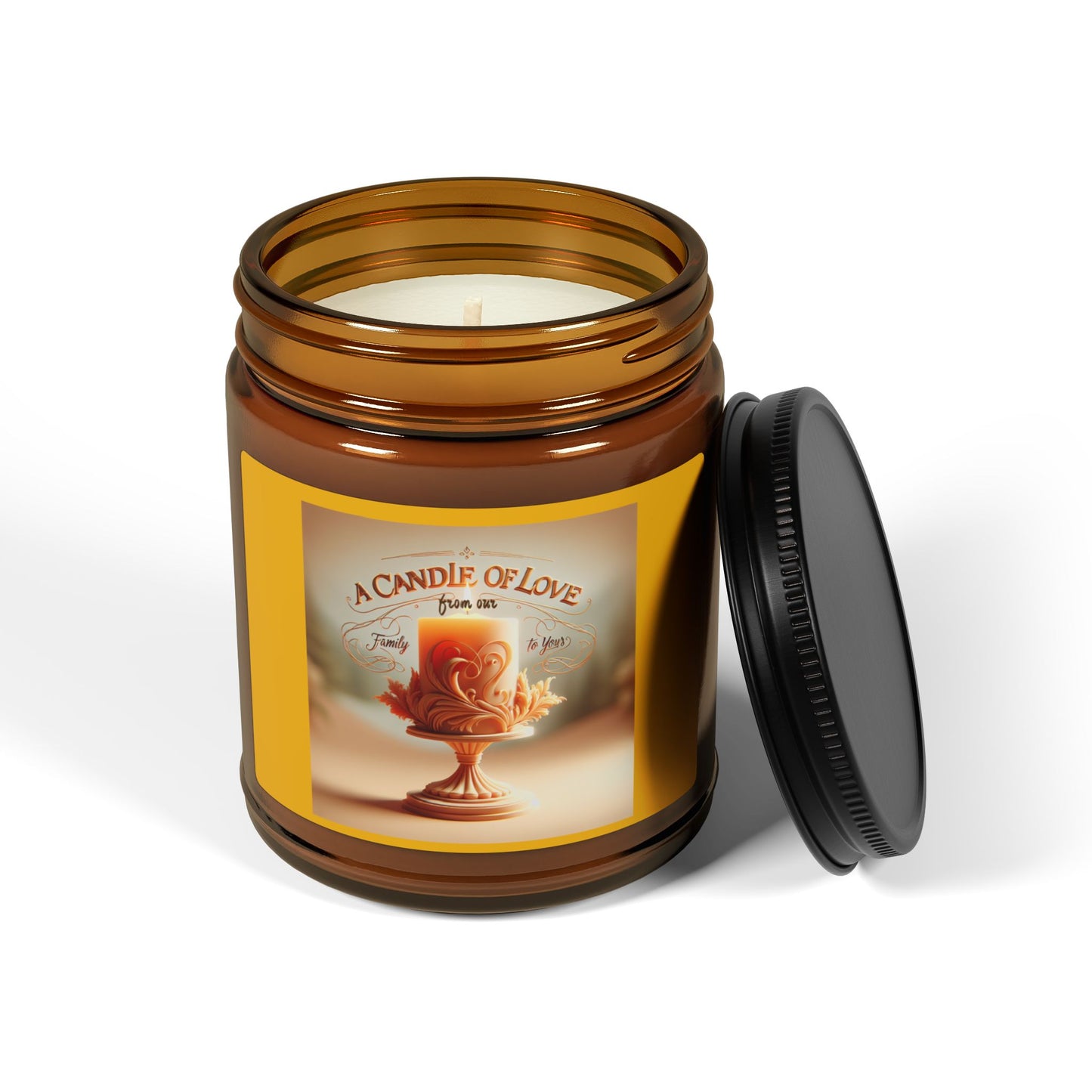 Bougie parfumée au soja A Candle of Love - Pot ambré multi-tailles pour une ambiance chaleureuse