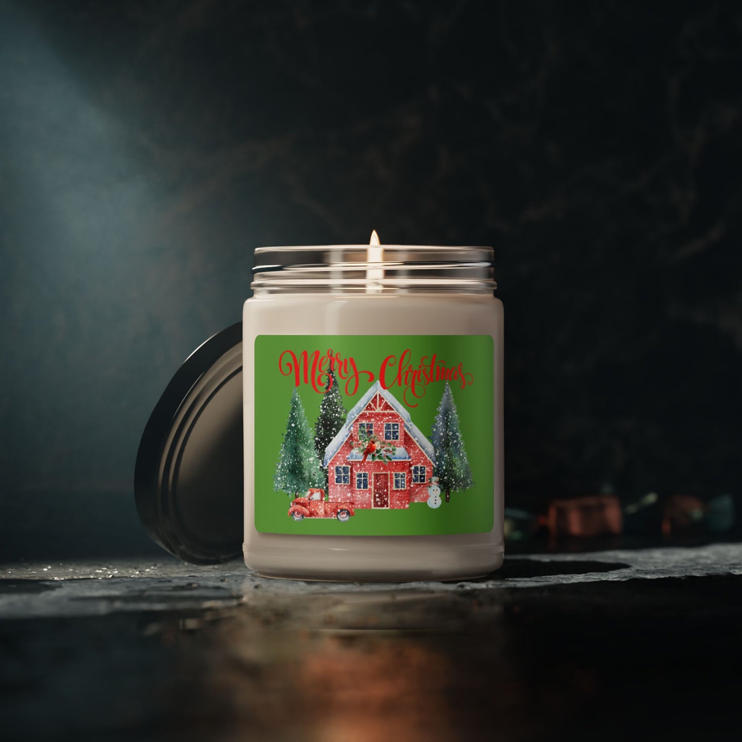 Merry Christmas Scented Soy Candle - 9oz Holiday Decor