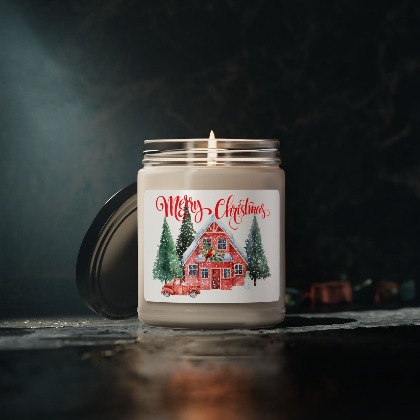 Merry Christmas Scented Soy Candle - 9oz Holiday Decor