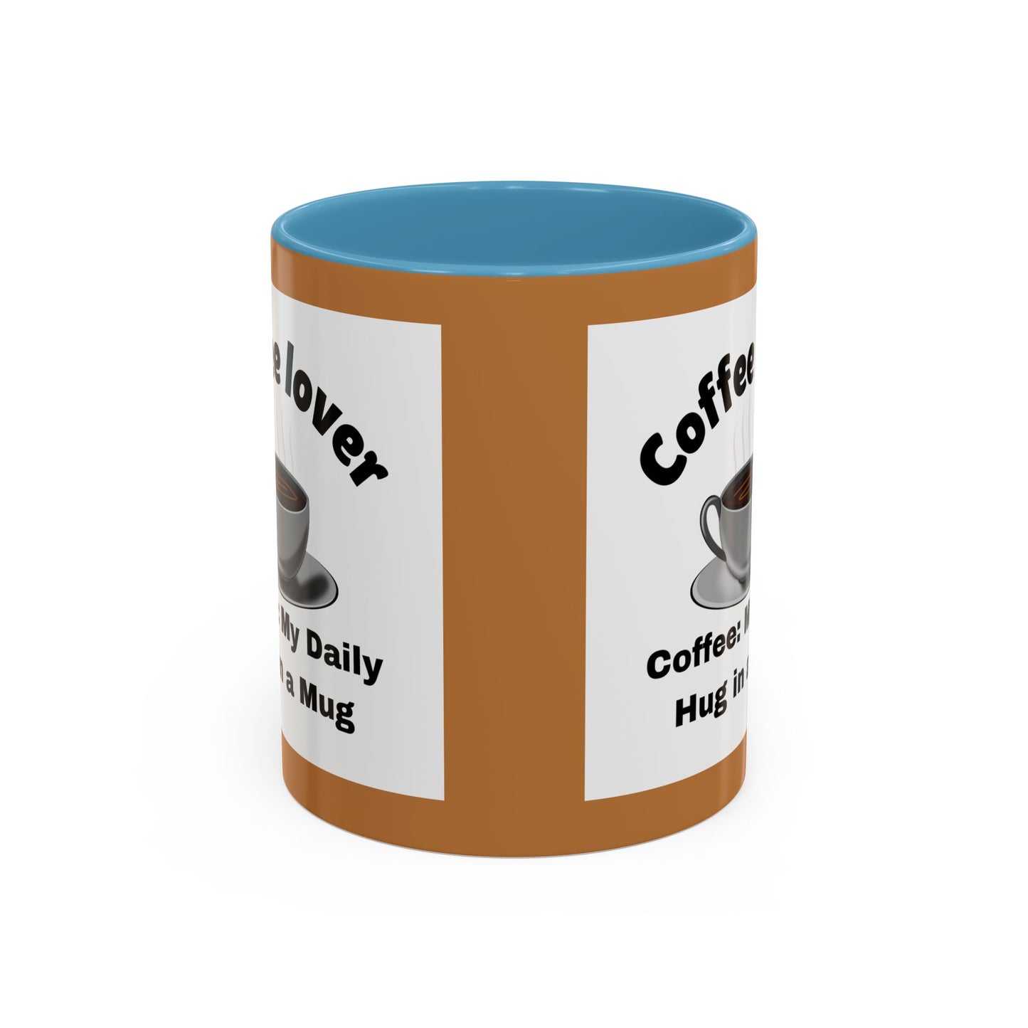 Coffee Lover Accent Mug - Daily Hug in a Mug for Coffee Enthusiasts