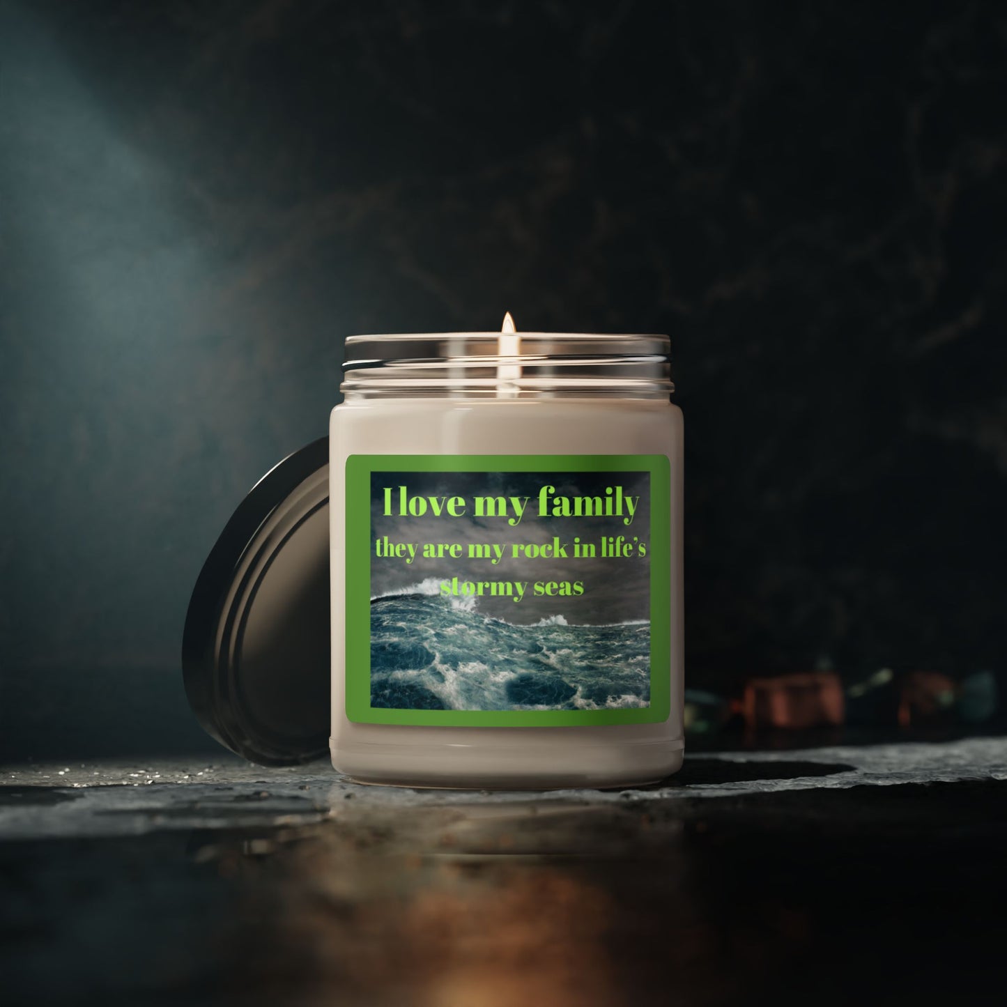 Family Love Scented Soy Candle - they are my rock-9oz Inspirational Home Decor