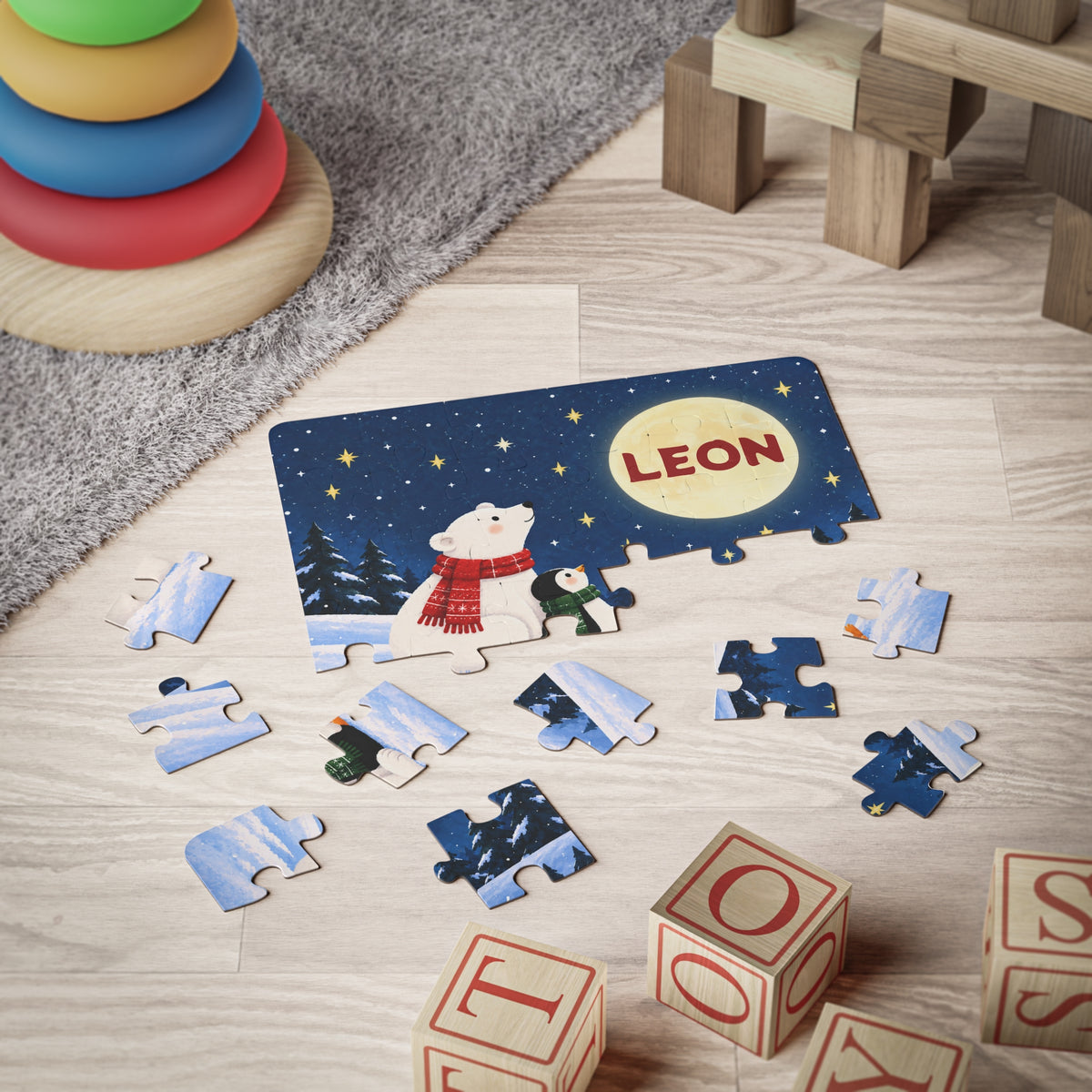 Polar Bear & Penguin Moon Puzzle