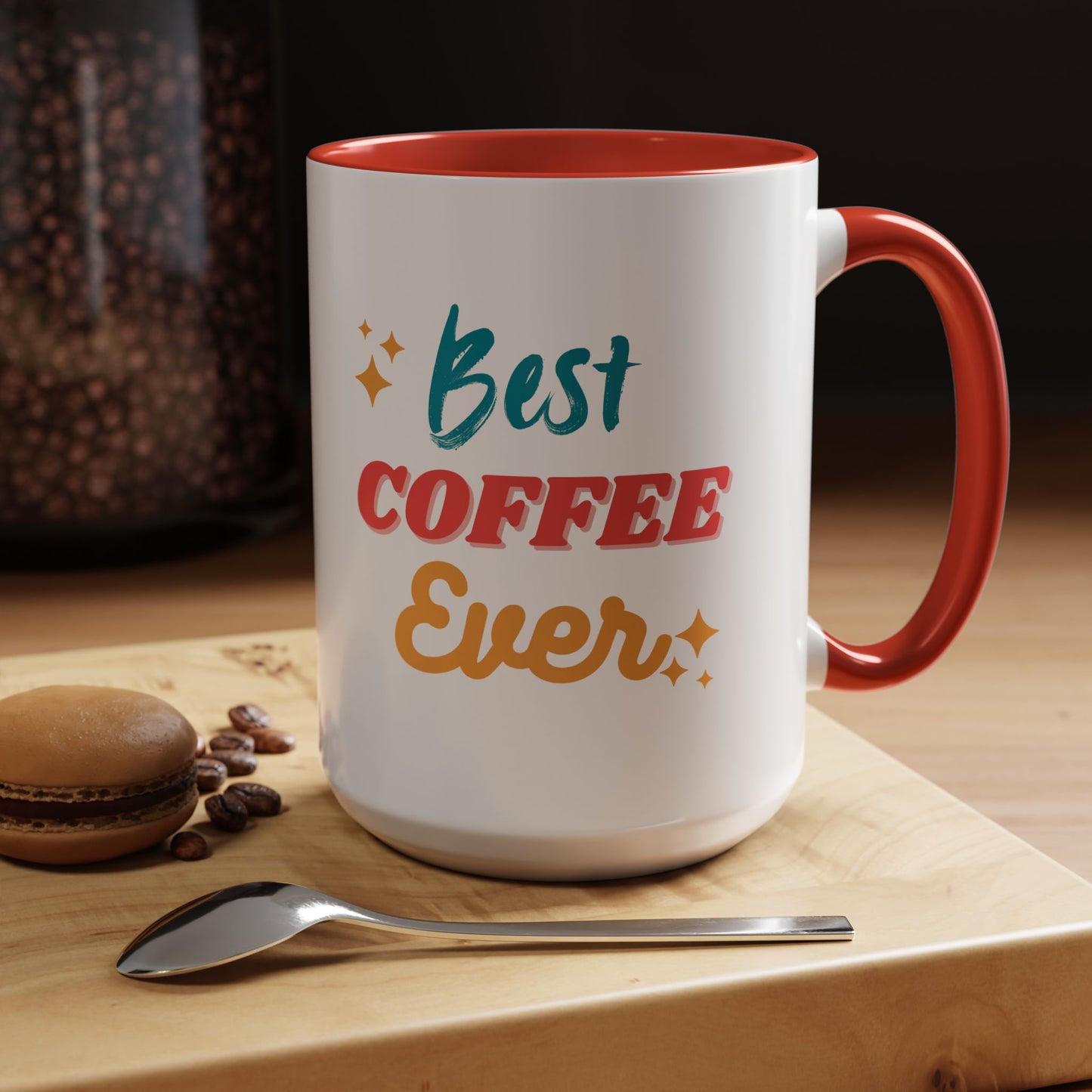 Best Coffee Ever Accent Mug - Fun Ceramic Coffee Cup for Coffee Lovers