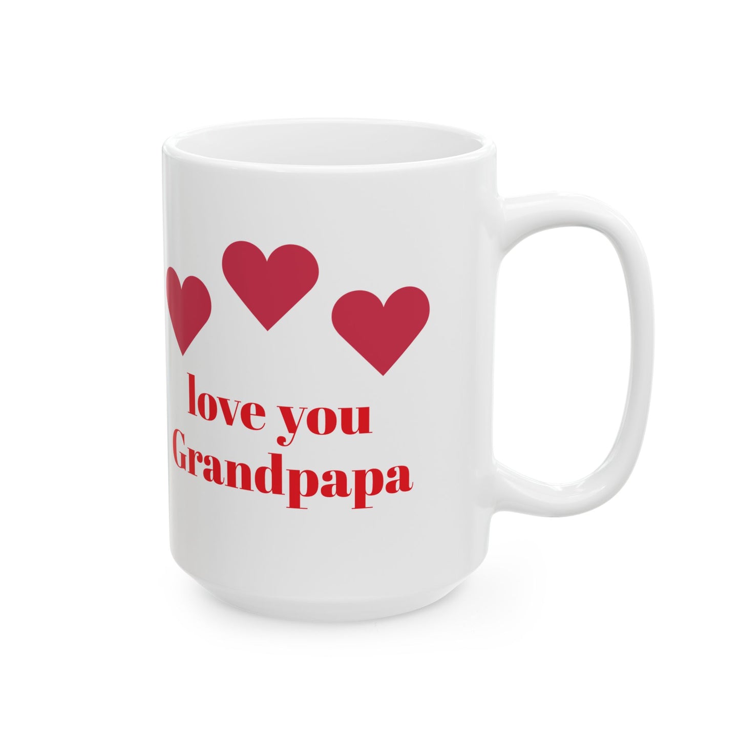 Love You Grandpapa Ceramic Mug - Heart Design | Perfect gift for grandfather