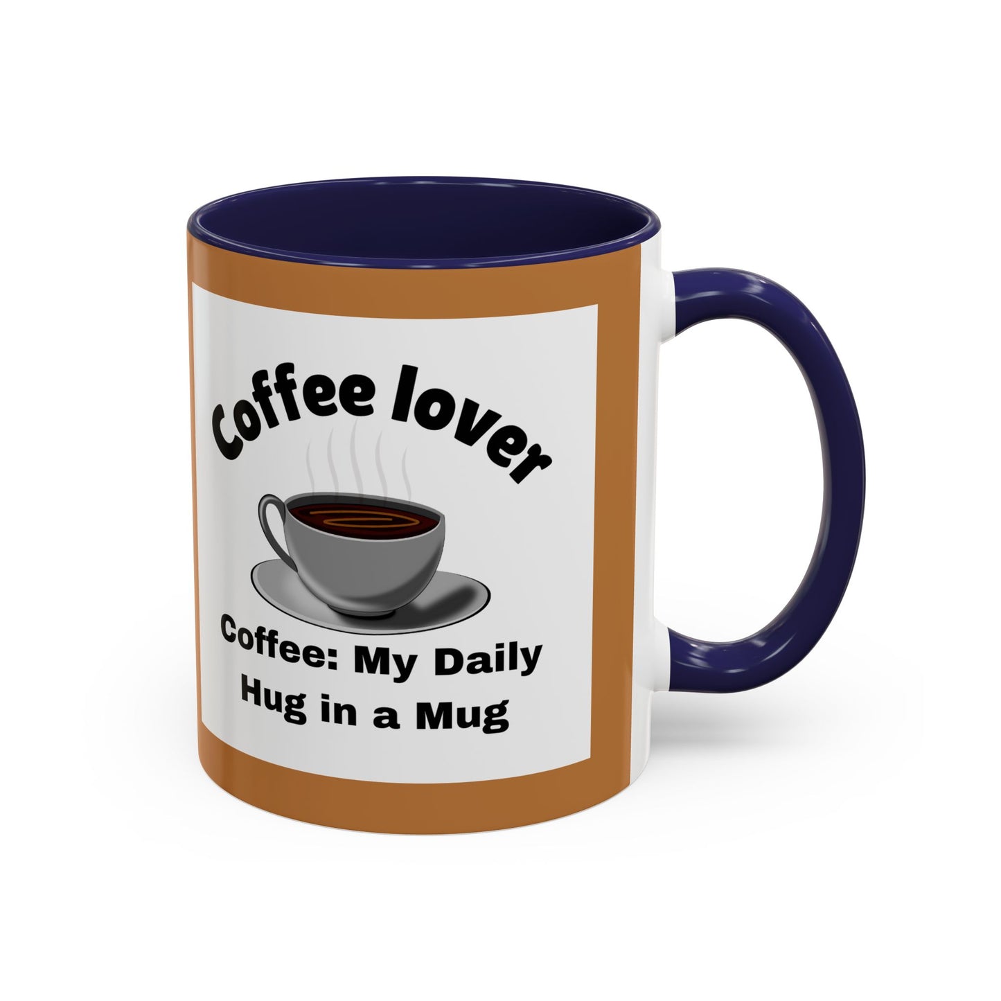 Coffee Lover Accent Mug - Daily Hug in a Mug for Coffee Enthusiasts