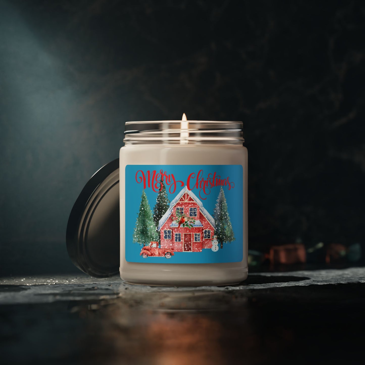 Bougie parfumée au soja « Joyeux Noël » - 9 oz Décoration de Noël