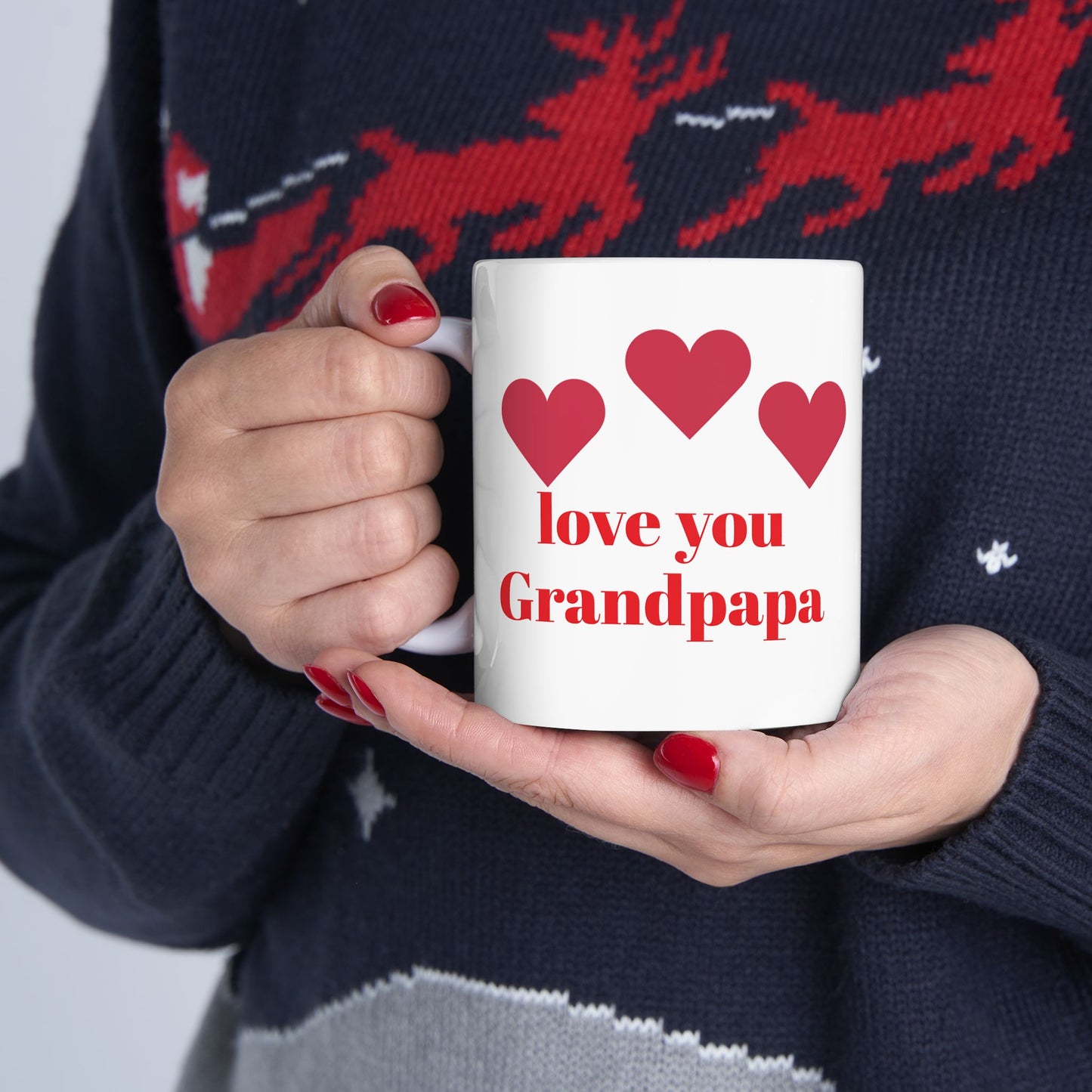 Love You Grandpapa Ceramic Mug - Heart Design | Perfect gift for grandfather