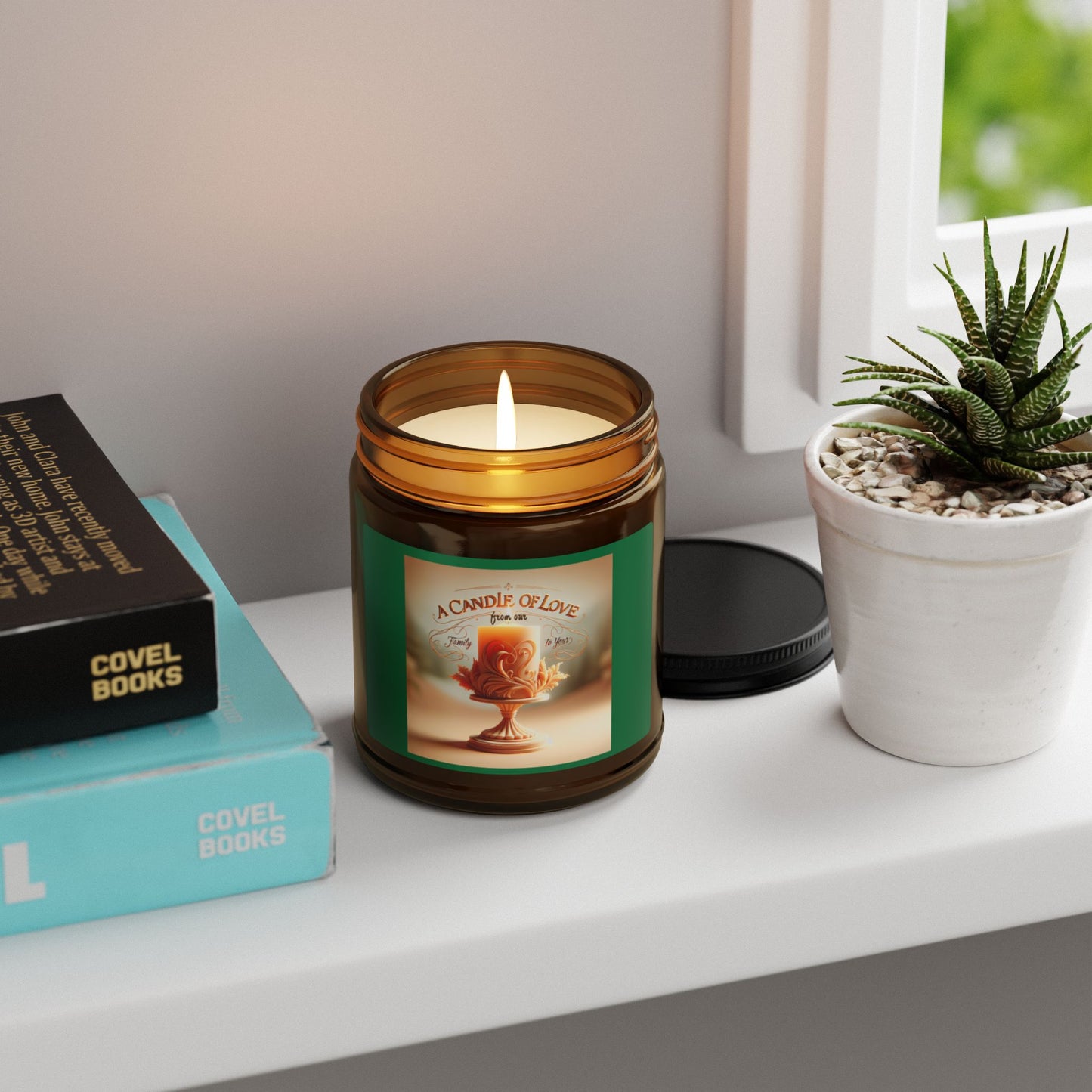 Bougie parfumée au soja A Candle of Love - Pot ambré multi-tailles pour une ambiance chaleureuse