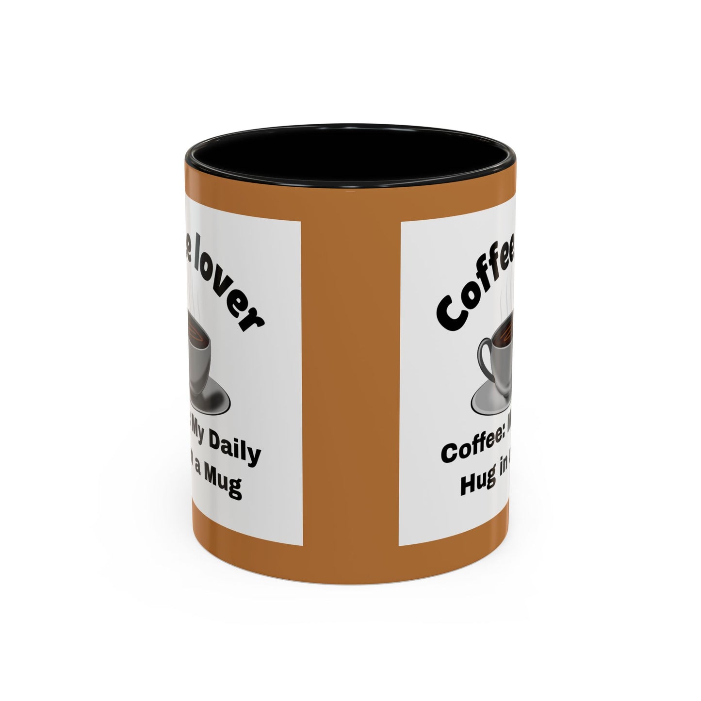 Coffee Lover Accent Mug - Daily Hug in a Mug for Coffee Enthusiasts