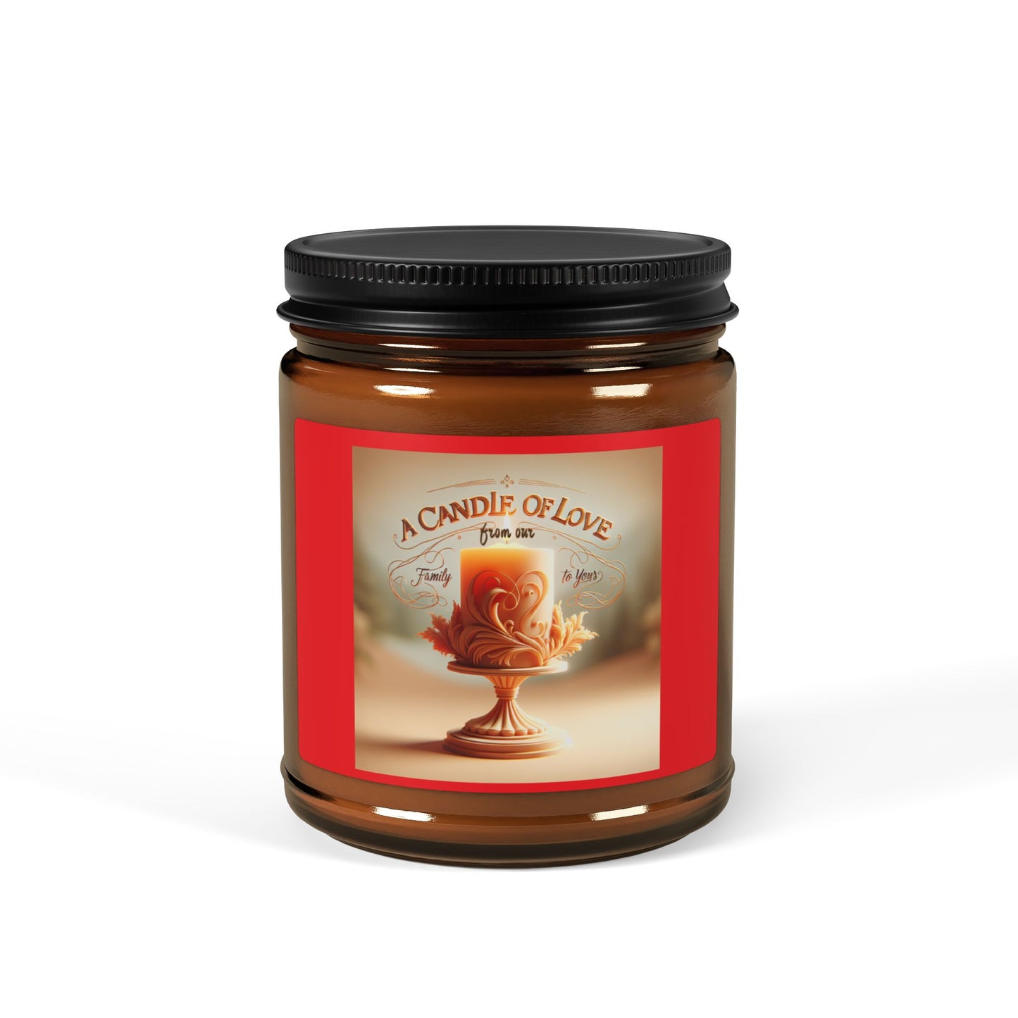 A Candle of Love Scented Soy Candle - Multi-Size Amber Jar for Cozy Ambiance