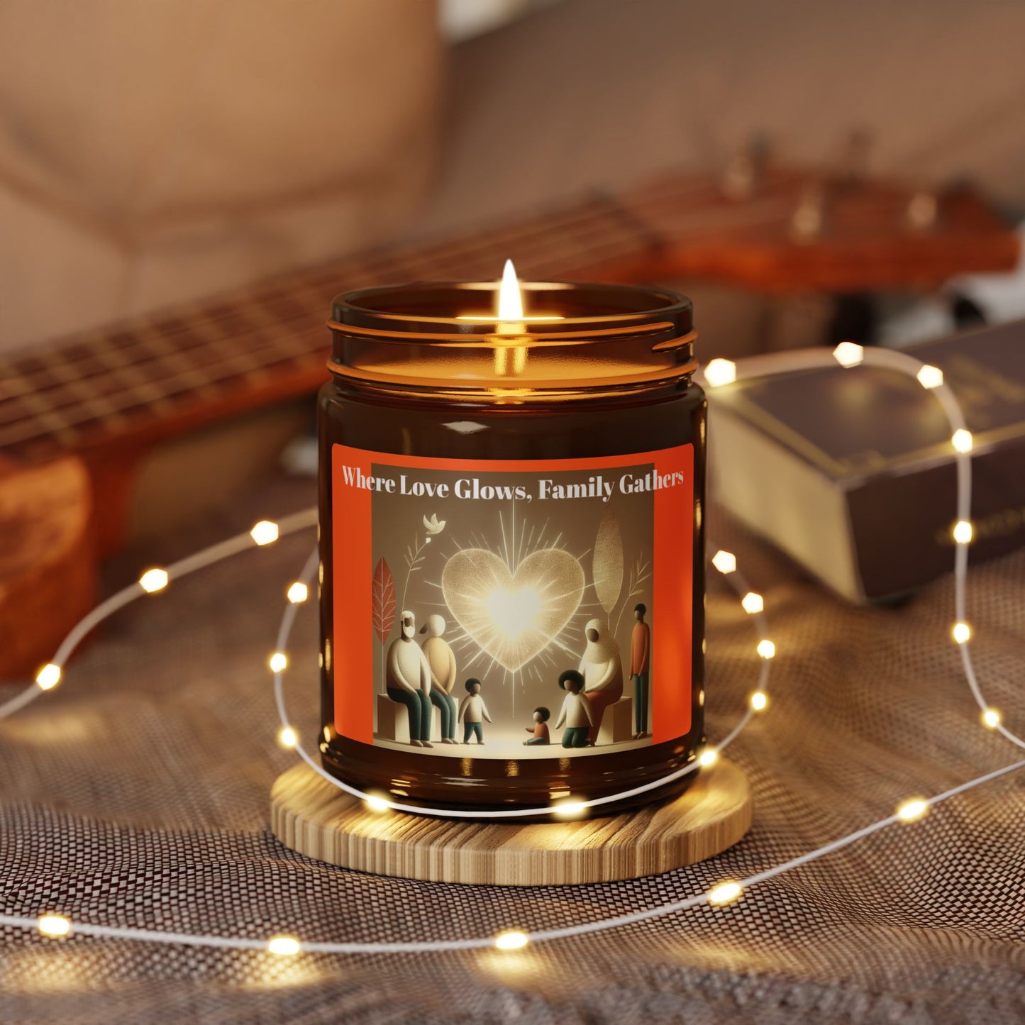 Heartwarming Scented Soy Candle - Amber Jar, Perfect for Cozy Nights & Gift Giving