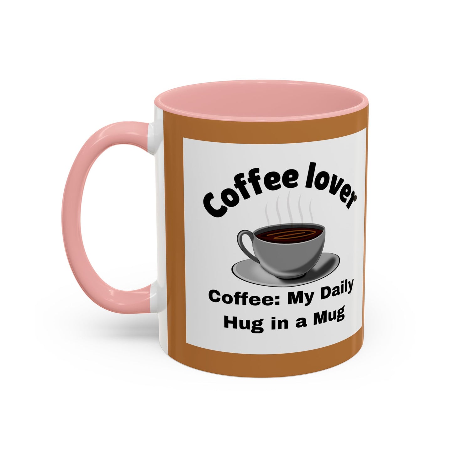 Coffee Lover Accent Mug - Daily Hug in a Mug for Coffee Enthusiasts