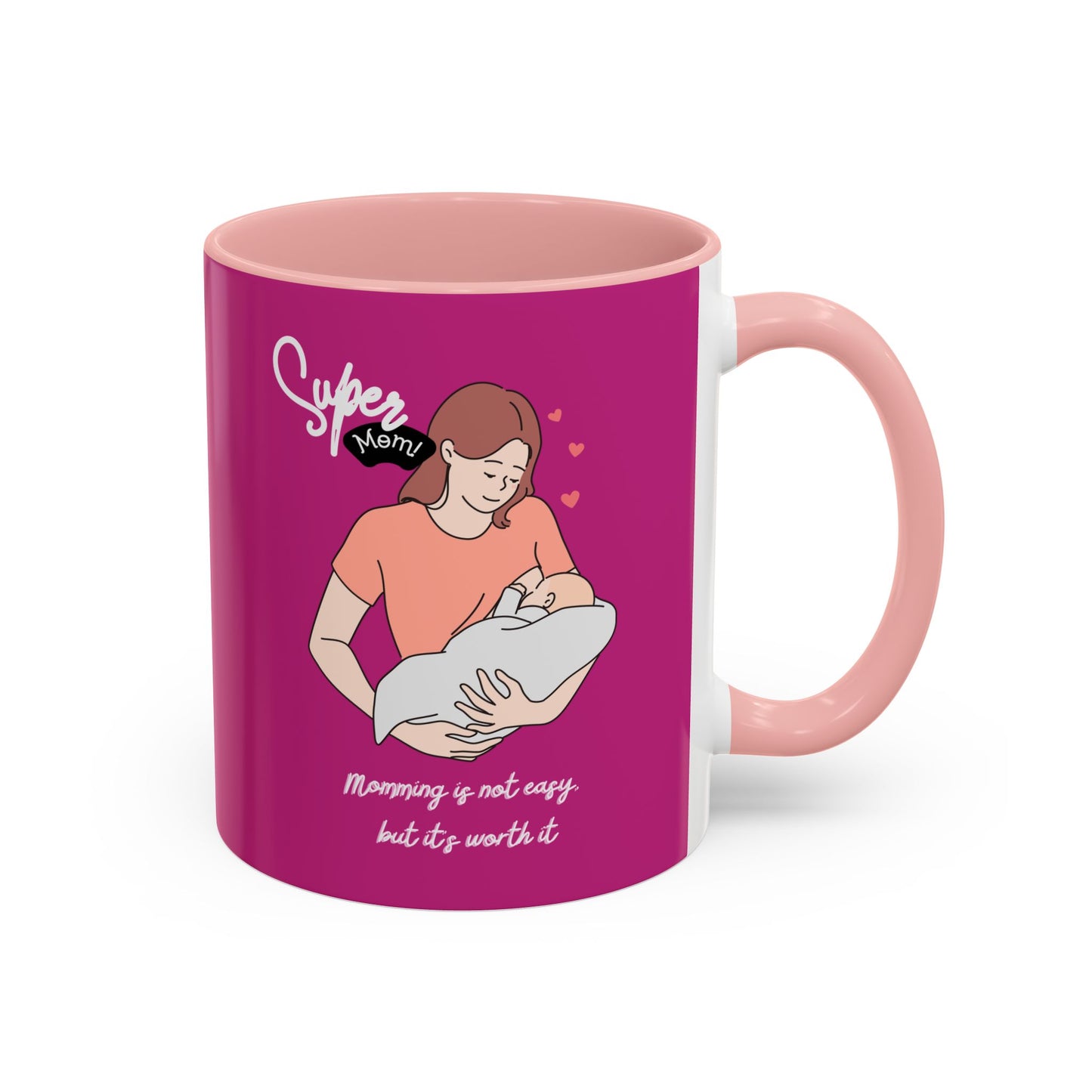 Super Mom Accent Coffee Mug - Perfect Gift for Mother's Day & Moms Everywhere