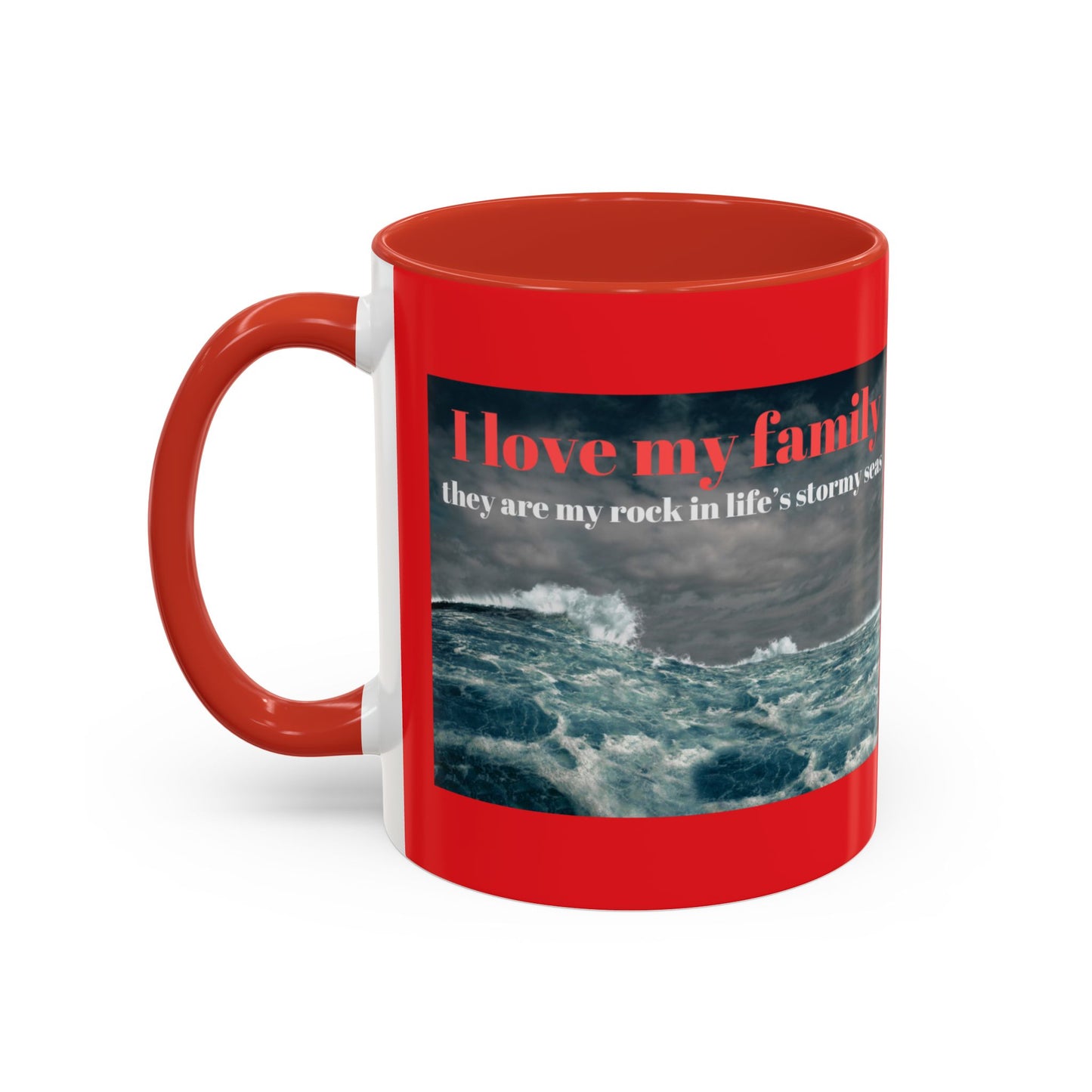 Tasse à café familiale inspirante – Motif mers orageuses – Tasse décorative 11/15 oz