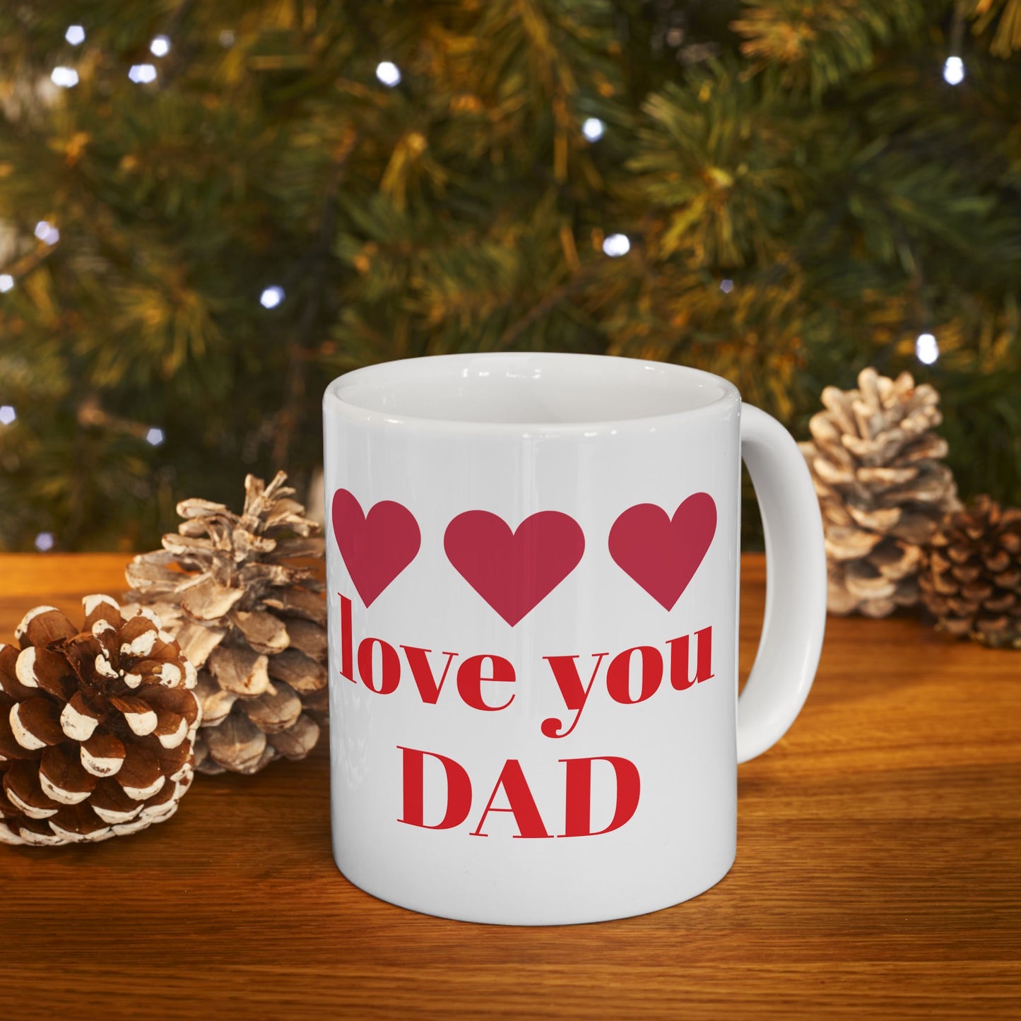 Love You DAD Ceramic Mug - Heart Design | Perfect gift for father or husband