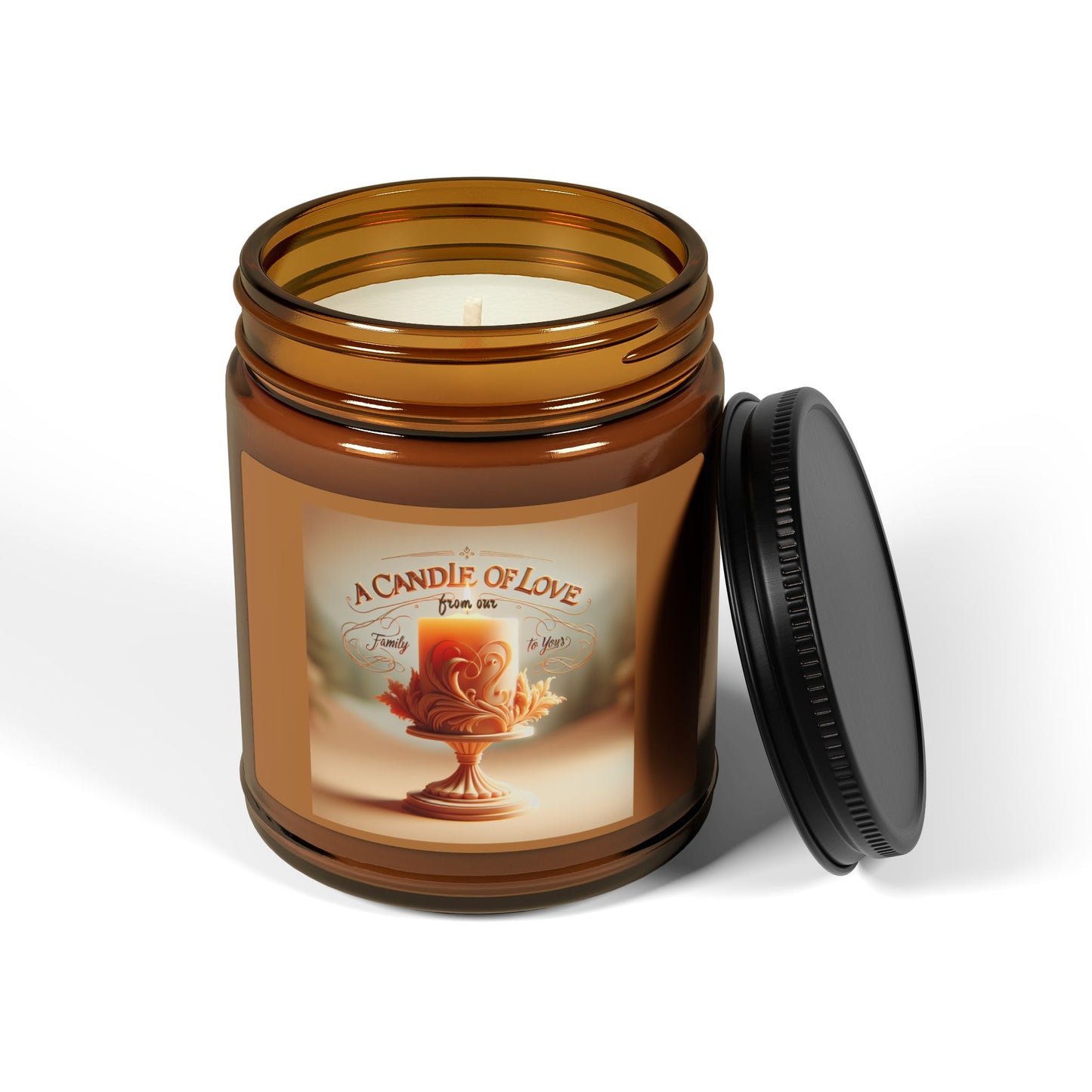 A Candle of Love Scented Soy Candle - Multi-Size Amber Jar for Cozy Ambiance