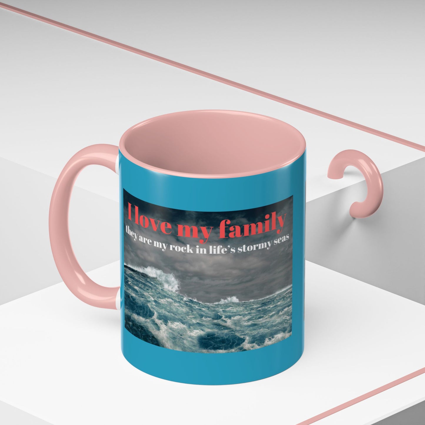 Tasse à café familiale inspirante – Motif mers orageuses – Tasse décorative 11/15 oz