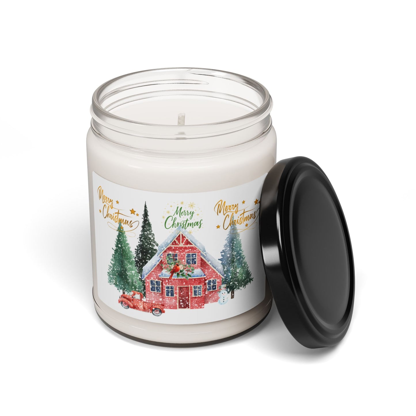 Merry Christmas Scented Soy Candle - 9oz Holiday Decor