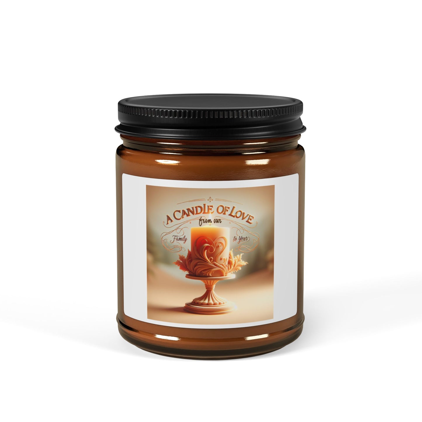 A Candle of Love Scented Soy Candle - Multi-Size Amber Jar for Cozy Ambiance