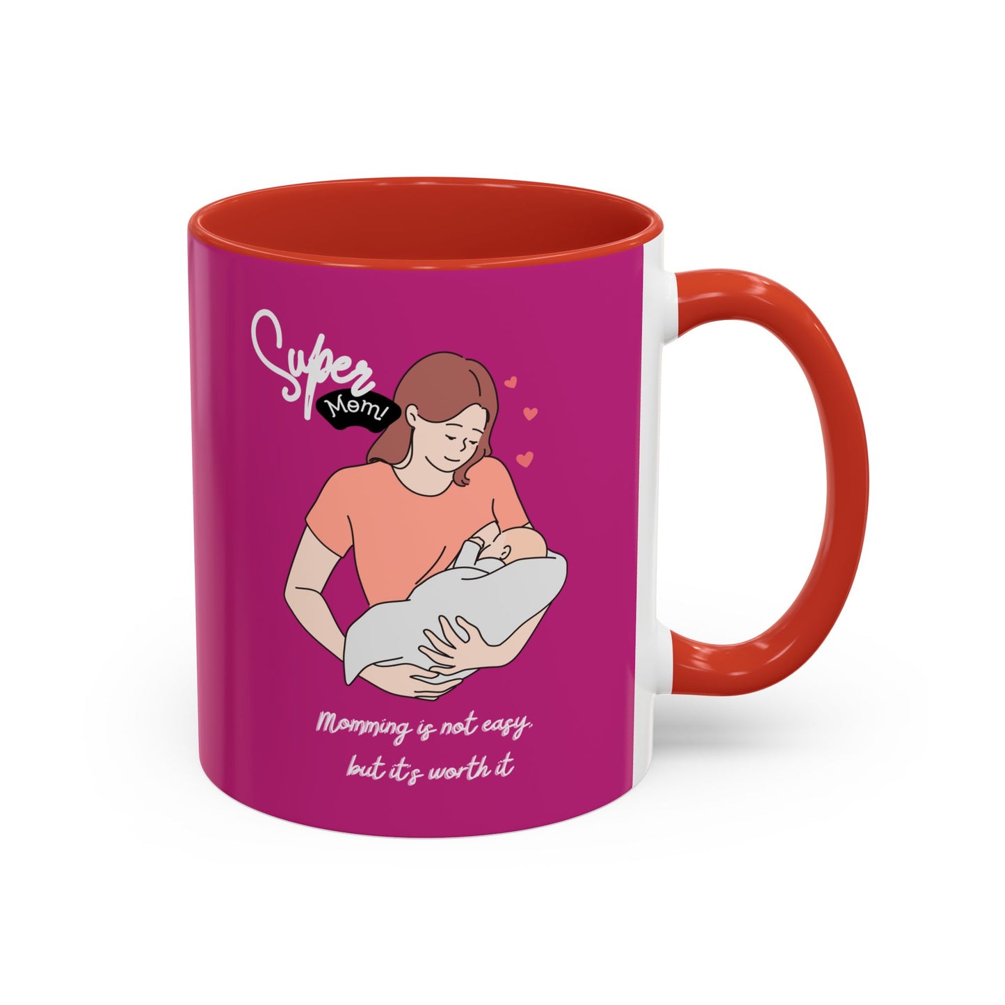 Super Mom Accent Coffee Mug - Perfect Gift for Mother's Day & Moms Everywhere