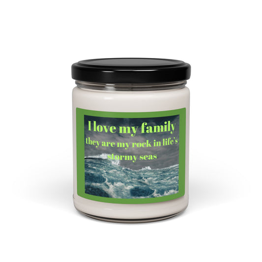 Family Love Scented Soy Candle - they are my rock-9oz Inspirational Home Decor