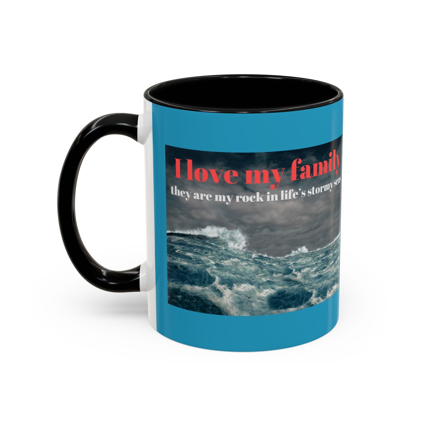 Tasse à café familiale inspirante – Motif mers orageuses – Tasse décorative 11/15 oz