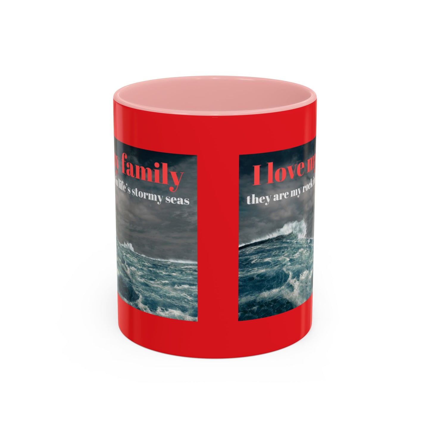 Tasse à café familiale inspirante – Motif mers orageuses – Tasse décorative 11/15 oz