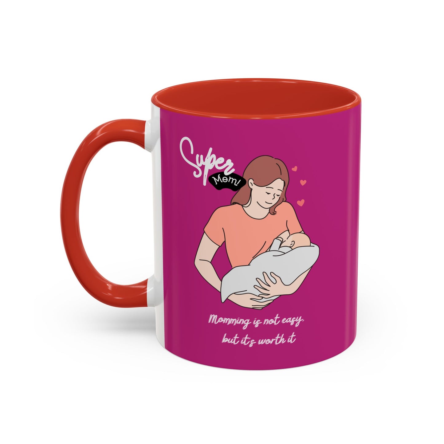 Super Mom Accent Coffee Mug - Perfect Gift for Mother's Day & Moms Everywhere