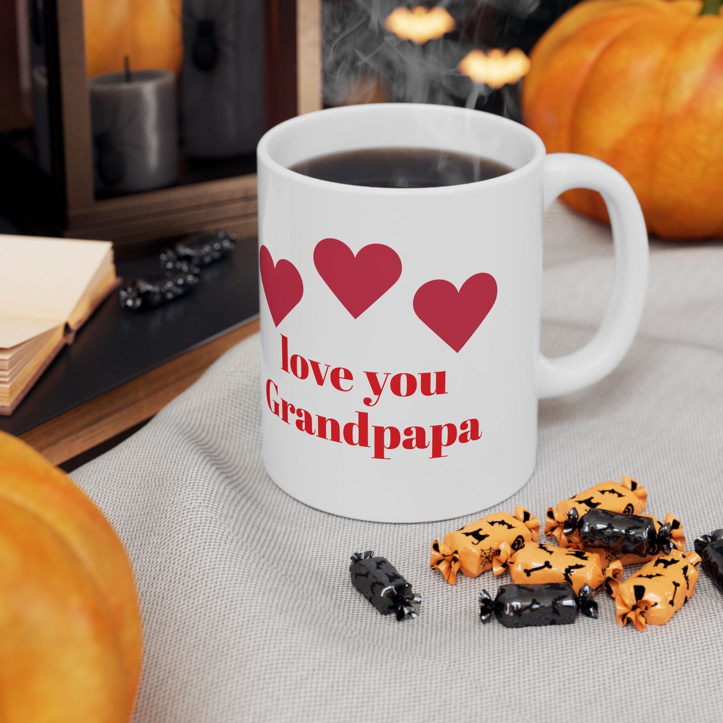 Love You Grandpapa Ceramic Mug - Heart Design | Perfect gift for grandfather