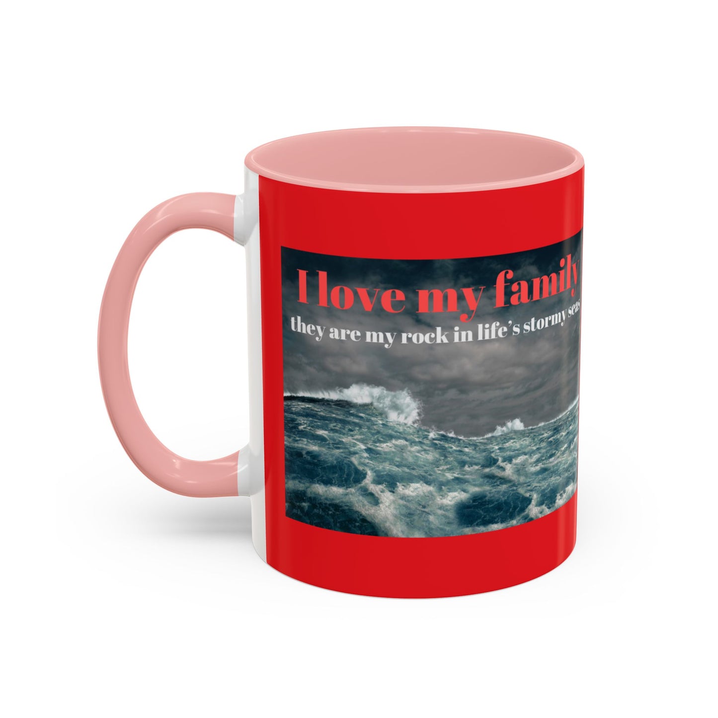 Tasse à café familiale inspirante – Motif mers orageuses – Tasse décorative 11/15 oz