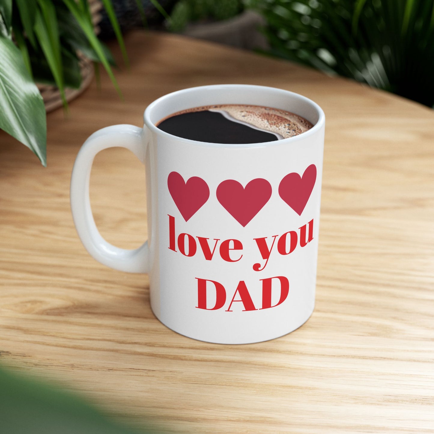 Love You DAD Ceramic Mug - Heart Design | Perfect gift for father or husband