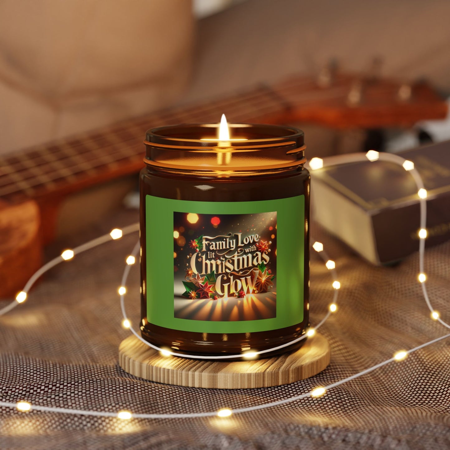 Bougie parfumée au soja Christmas Glow - Arôme Family Love dans un pot ambré