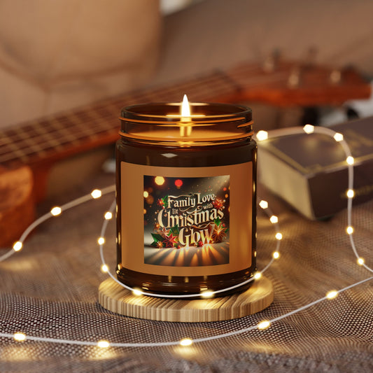 Bougie parfumée au soja – « Family Love Christmas Glow » – Décoration d'intérieur chaleureuse pour les fêtes