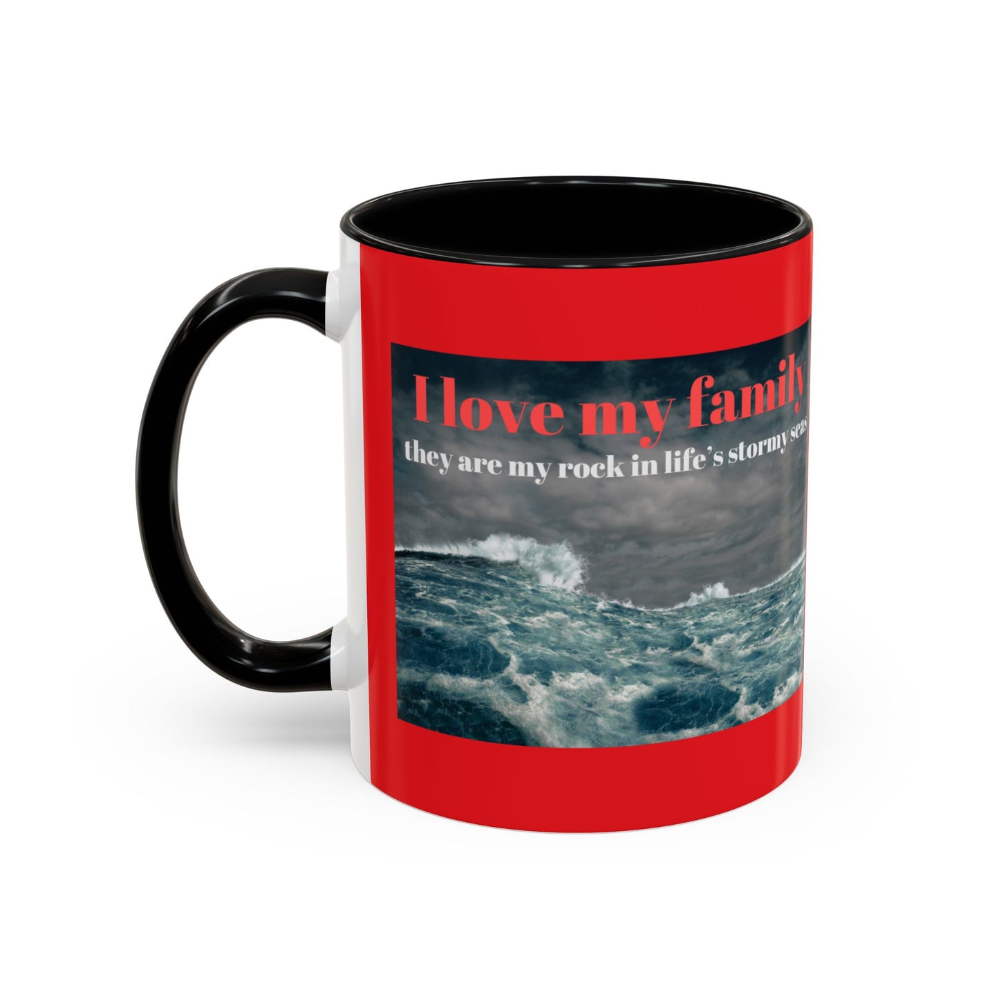 Tasse à café familiale inspirante – Motif mers orageuses – Tasse décorative 11/15 oz