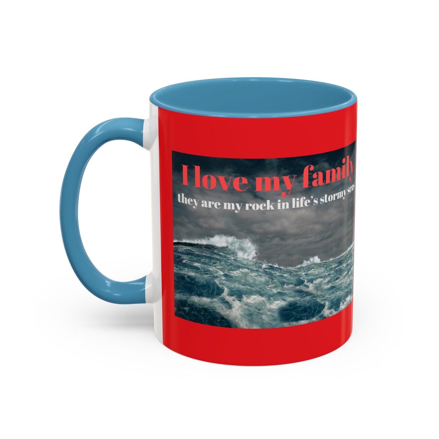 Tasse à café familiale inspirante – Motif mers orageuses – Tasse décorative 11/15 oz