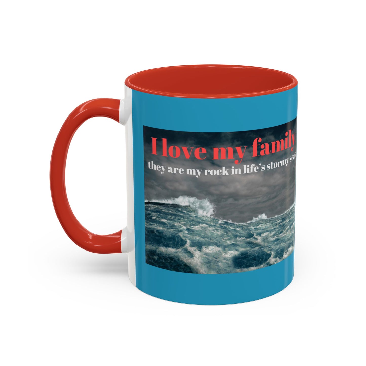 Tasse à café familiale inspirante – Motif mers orageuses – Tasse décorative 11/15 oz