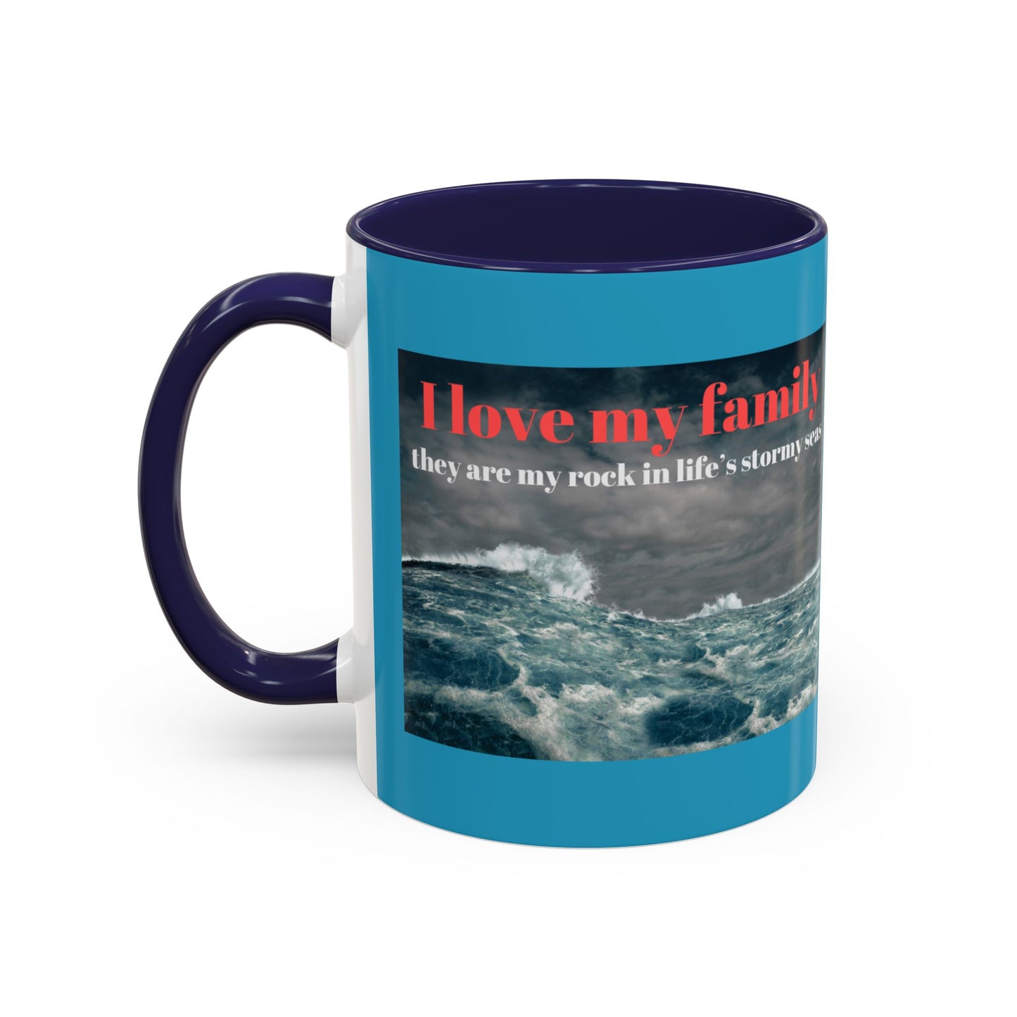 Tasse à café familiale inspirante – Motif mers orageuses – Tasse décorative 11/15 oz