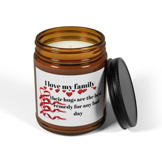 Bougie parfumée au soja – « J'aime ma famille » – Un cadeau sincère pour toutes les occasions