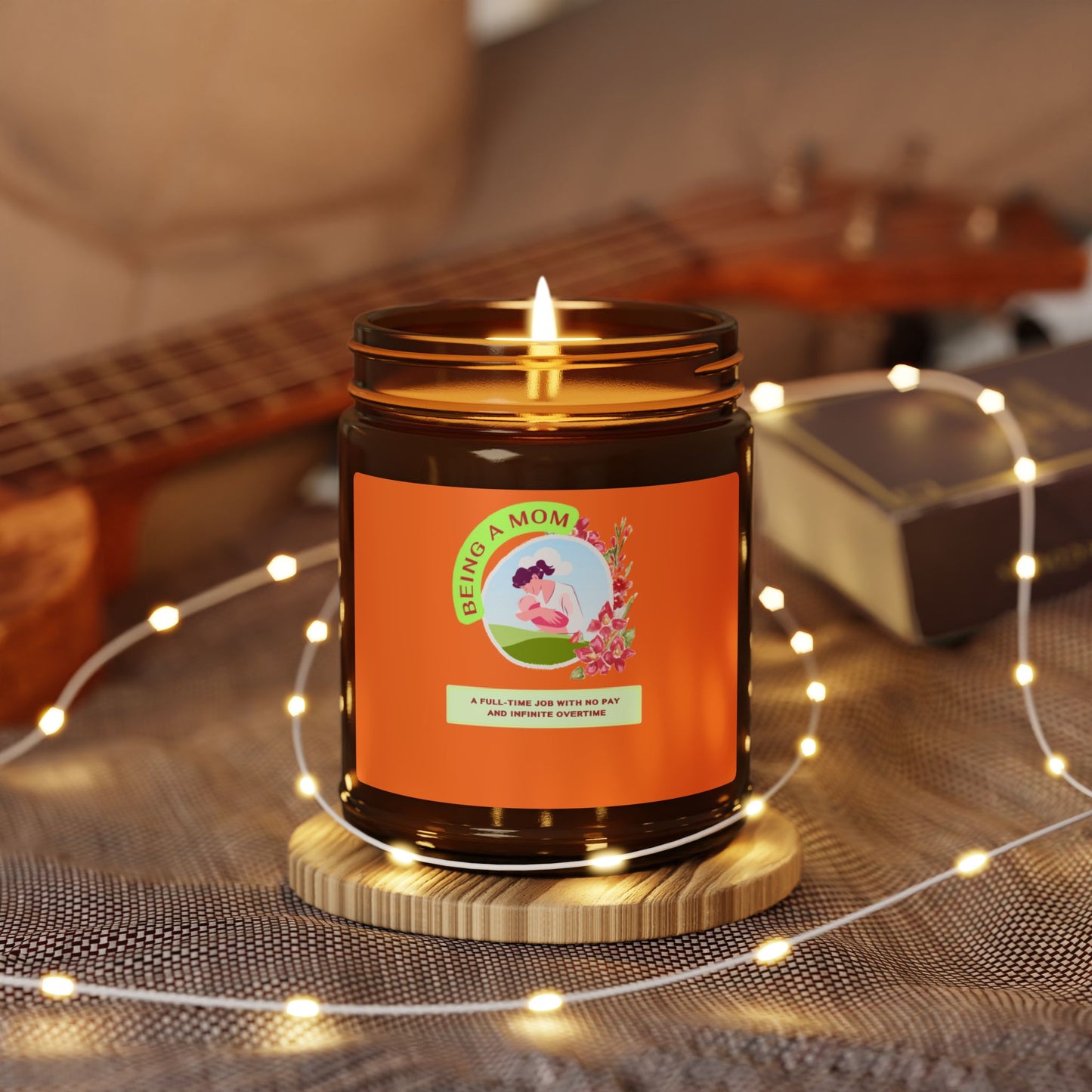 "Scented Soy Candle for Mom - Relaxing Amber Jar - Perfect Gift for Mother's Day"