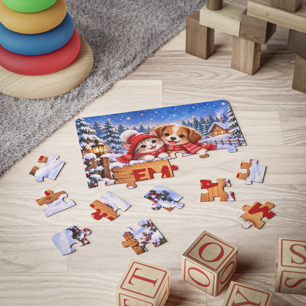 Christmas Kitten & Puppy Puzzle