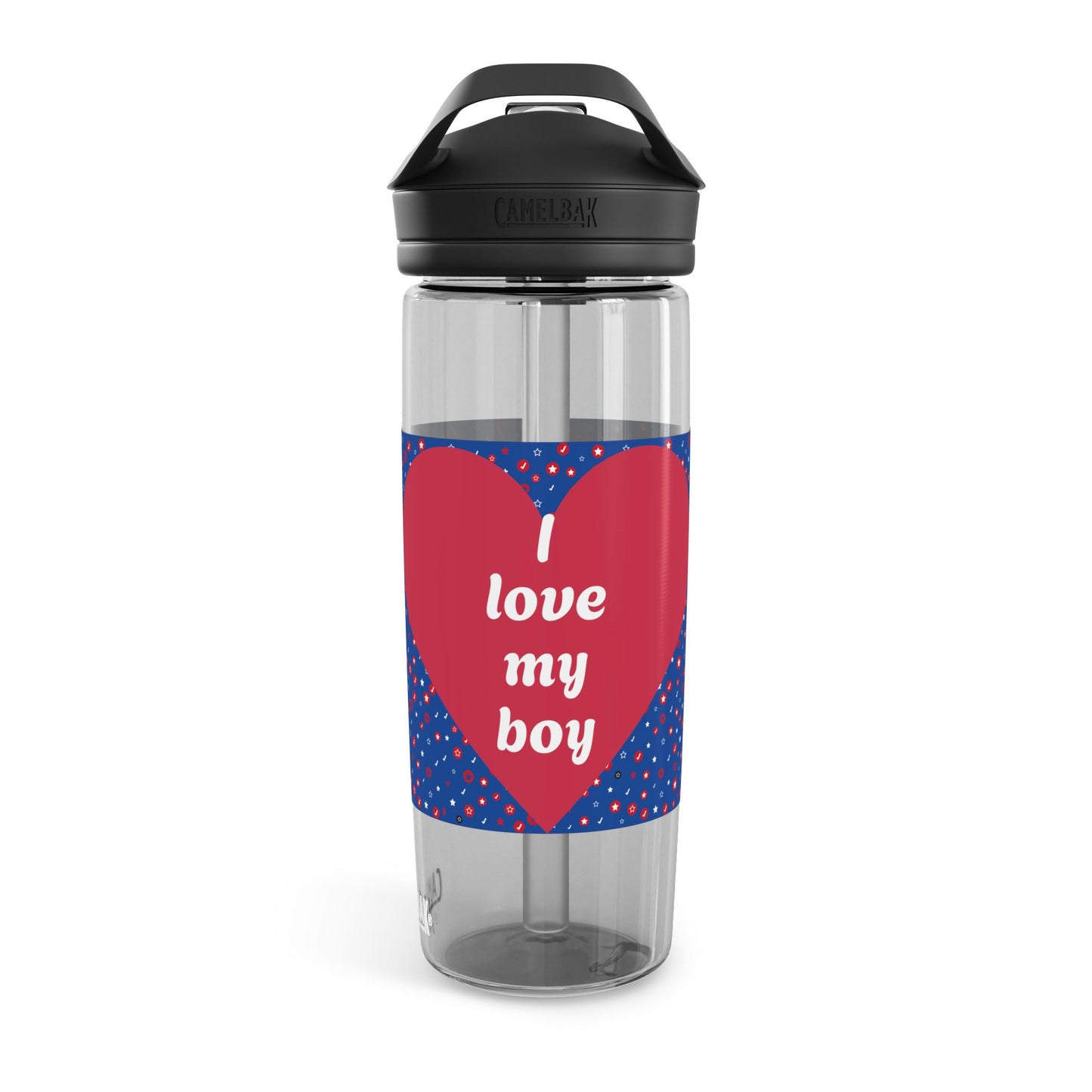 CamelBak Eddy® Love Water Bottle - 20oz/25oz with Heart Design "I love my boy"