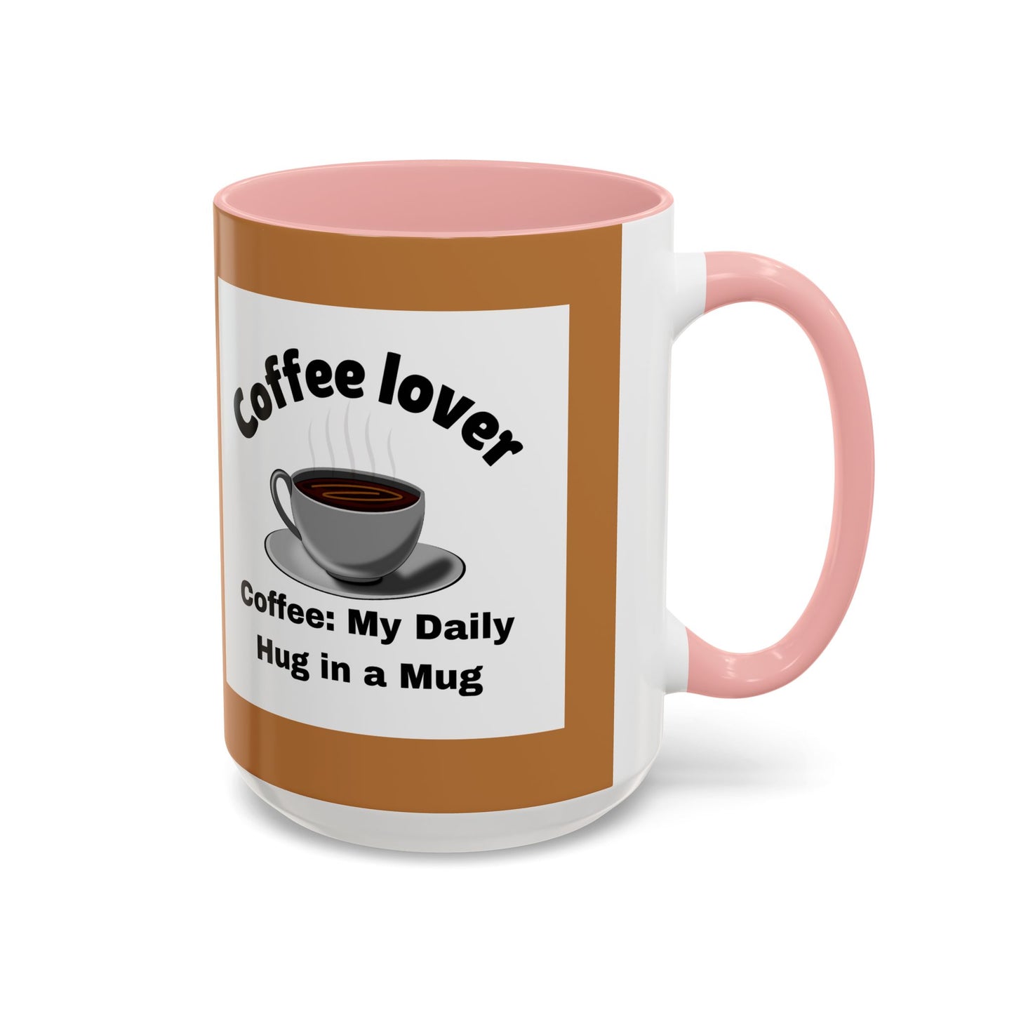 Coffee Lover Accent Mug - Daily Hug in a Mug for Coffee Enthusiasts