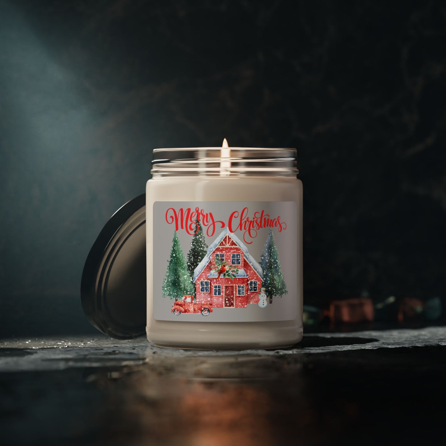 Bougie parfumée au soja « Joyeux Noël » - 9 oz Décoration de Noël