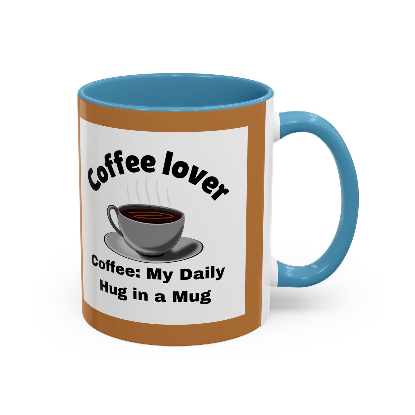 Coffee Lover Accent Mug - Daily Hug in a Mug for Coffee Enthusiasts